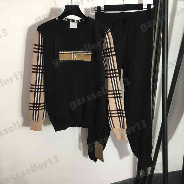 womens outfit tracksuits designer bbr knitted two piece sets logo-embroidered letter plaid pullover sweater casual trousers suit, Gray
womens outfit tracksuits designer bbr knitted two piece sets logo-embroidered letter plaid pullover sweater casual trousers suit, Gray