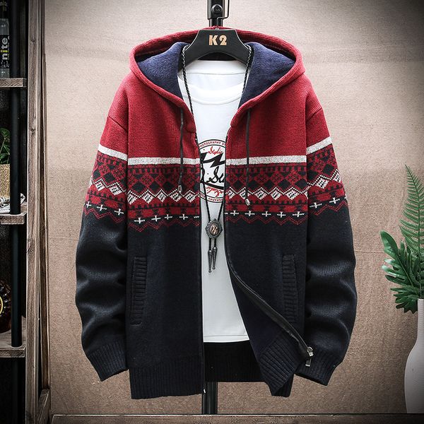 men's jackets autumn korean hooded men's thick sweaters with velvet men's cardigan knitted sweatercoats patchwork jacket male, Black;brown
men's jackets autumn korean hooded men's thick sweaters with velvet men's cardigan knitted sweatercoats patchwork jacket male, Black;brown