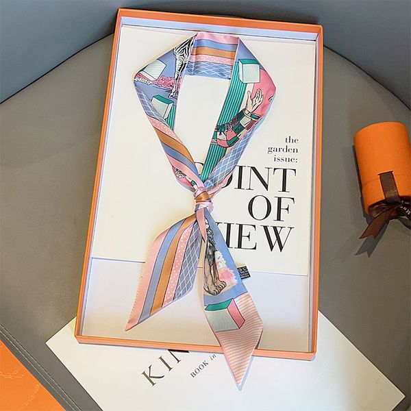 scarves hs twill small silk scarf theater summer winding bag handle thin narrow long ribbon french hair band scarf 2023, Blue;gray
scarves hs twill small silk scarf theater summer winding bag handle thin narrow long ribbon french hair band scarf 2023, Blue;gray