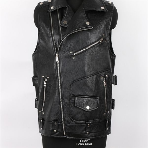 men's leather faux mauroicardi autumn black motorcycle vest men zipper pockets plus size biker sleeveless jacket 4xl 5xl 220826
men's leather faux mauroicardi autumn black motorcycle vest men zipper pockets plus size biker sleeveless jacket 4xl 5xl 220826
