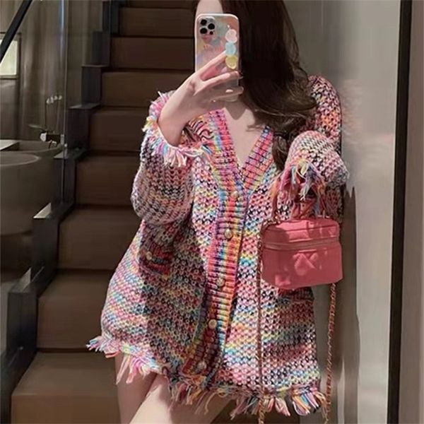 women's fur faux fur retro fall v neck oversized sweaters women cropped rainbow cardigan contrast casual tassel knitted cardigan coat p, Black
women's fur faux fur retro fall v neck oversized sweaters women cropped rainbow cardigan contrast casual tassel knitted cardigan coat p, Black