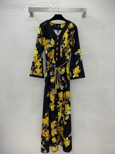 casual dresses designer fashion extended long skirt webbing stitching gold flower print v-neck large swing dress xofa, Black;gray
casual dresses designer fashion extended long skirt webbing stitching gold flower print v-neck large swing dress xofa, Black;gray