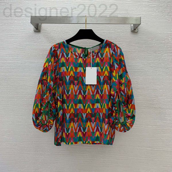 women's hoodies & sweatshirts designer summer european rainbow color v letter printed lantern sleeve silk 17hl, Black
women's hoodies & sweatshirts designer summer european rainbow color v letter printed lantern sleeve silk 17hl, Black