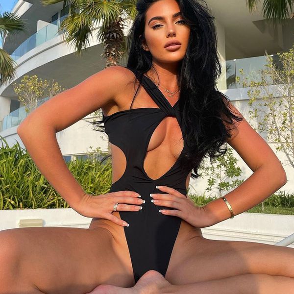 women's swimwear full-color lace-up one-piece ladies' bathing suit with open-back cutout, White;black
women's swimwear full-color lace-up one-piece ladies' bathing suit with open-back cutout, White;black
