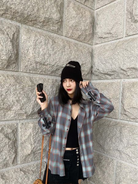 casual dresses designer ch cro cross patchwork silver button high street men and women's loose plaid shirt coat heart, Black;gray
casual dresses designer ch cro cross patchwork silver button high street men and women's loose plaid shirt coat heart, Black;gray