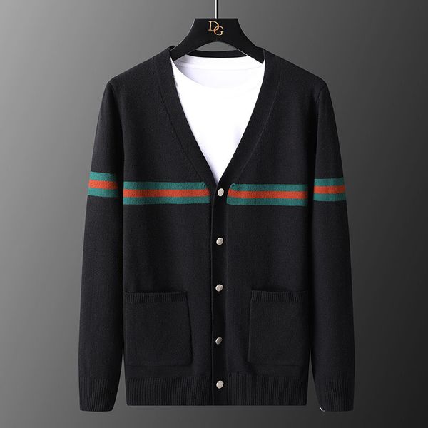 men's jackets knitted v collar male sweaters luxury color contrast casual mens sweaters fashion loose man sweater plus size ropa hombre, Black;brown
men's jackets knitted v collar male sweaters luxury color contrast casual mens sweaters fashion loose man sweater plus size ropa hombre, Black;brown