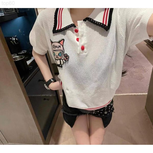 women's sweaters designer chao brand 22 spring / summer new ice silk polo shirt short sleeve mesh loose small fragrance chic sweater to, White;black
women's sweaters designer chao brand 22 spring / summer new ice silk polo shirt short sleeve mesh loose small fragrance chic sweater to, White;black