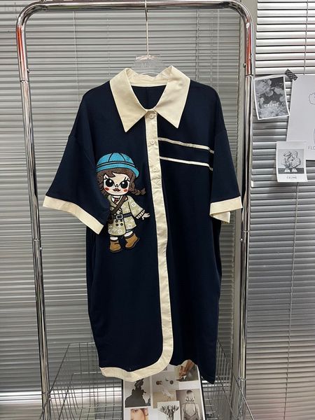 casual dresses designer color blocking cartoon embroidery polo collar short sleeve t-shirt women's summer 2022 new loose oversize mediu, Black;gray
casual dresses designer color blocking cartoon embroidery polo collar short sleeve t-shirt women's summer 2022 new loose oversize mediu, Black;gray