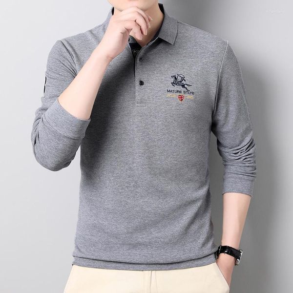men's polos spring and autumn design cotton long sleeve shirt plain casual embroidery fashion wearmen's, White;black
men's polos spring and autumn design cotton long sleeve shirt plain casual embroidery fashion wearmen's, White;black