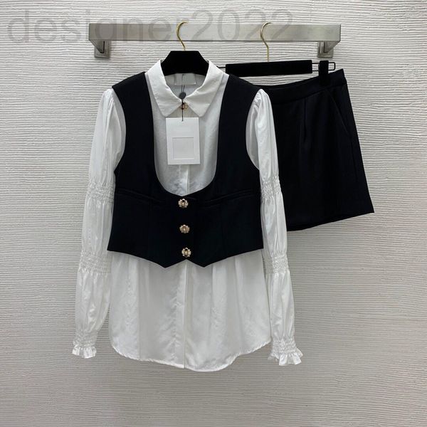 women's tracksuits designer european early spring diamond button waistcoat lapel long sleeve shirt shorts fashionable temperament slim, Gray
women's tracksuits designer european early spring diamond button waistcoat lapel long sleeve shirt shorts fashionable temperament slim, Gray