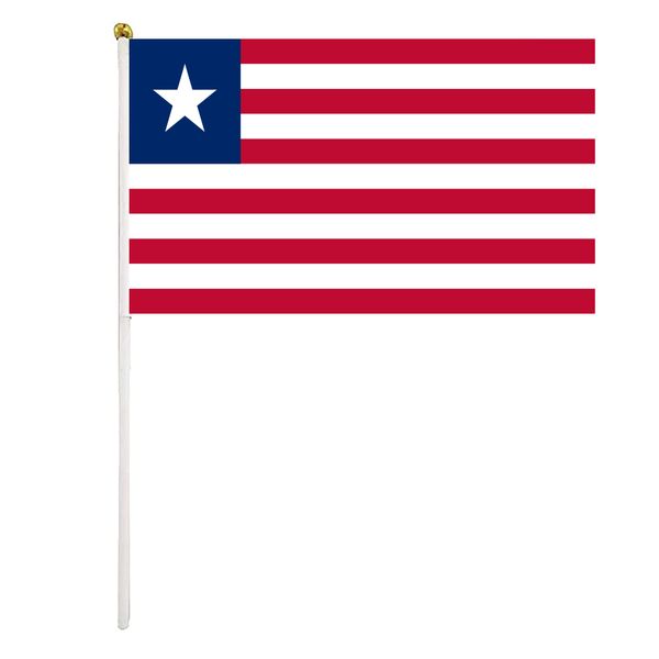 liberia flag liberian hand waving flags 14x21 cm polyester country banner with plastic flagpoles for parades sports events festival celebrat
liberia flag liberian hand waving flags 14x21 cm polyester country banner with plastic flagpoles for parades sports events festival celebrat