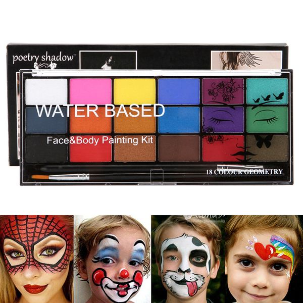 water based halloween face body paint kit 18 color make up painting art children's water-soluble quick-drying paste watercolor stage ma
water based halloween face body paint kit 18 color make up painting art children's water-soluble quick-drying paste watercolor stage ma