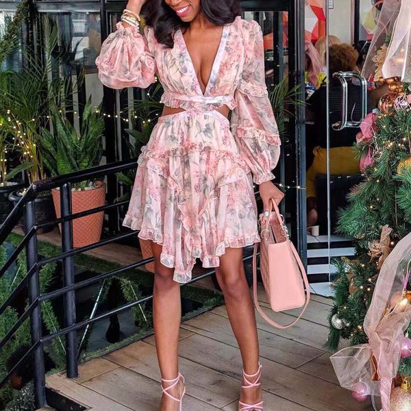 ladies dresses 2022 temperament slim pink skirt v neck chiffon dress puff sleeves, Black;gray
ladies dresses 2022 temperament slim pink skirt v neck chiffon dress puff sleeves, Black;gray