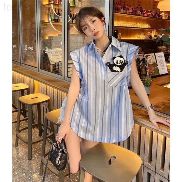 casual dresses designer chaopai 22 spring / summer new panda embroidery sleeveless striped shirt female design sense niche sweet french top, Black;gray
casual dresses designer chaopai 22 spring / summer new panda embroidery sleeveless striped shirt female design sense niche sweet french top, Black;gray