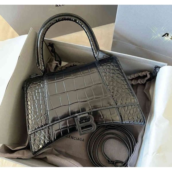 explosive handbags balencigas fashion bags star's b-shaped messenger women's 2022 versatile family crocodile hourglass