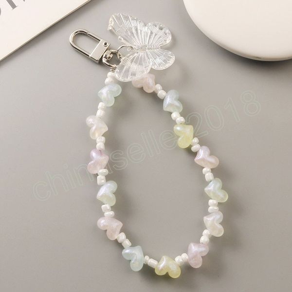 fashion butterfly keychain trendy transparent bead lanyards keyring mobile phone chains for women car keys bag decor pendant, Silver
fashion butterfly keychain trendy transparent bead lanyards keyring mobile phone chains for women car keys bag decor pendant, Silver