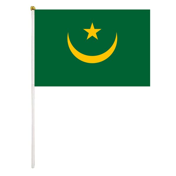 mauritania hand waving flags 14x21 cm polyester country banner with plastic flagpoles for parades sports events festival celebrations
mauritania hand waving flags 14x21 cm polyester country banner with plastic flagpoles for parades sports events festival celebrations