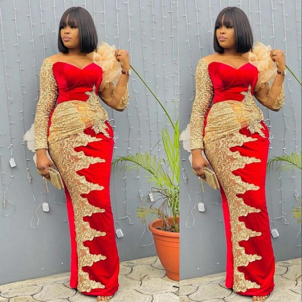 2022 african red sheath evening dresses wear long sleeves gold lace appliques floor length plus size special occasion prom party gowns vesti, Black;red
2022 african red sheath evening dresses wear long sleeves gold lace appliques floor length plus size special occasion prom party gowns vesti, Black;red