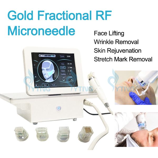Image of New 4 Tips Fractional RF Microneedling RF Machine Microneedle Anti Wrinkle Acne Scar Removal Radio Frequency Beauty Equipment