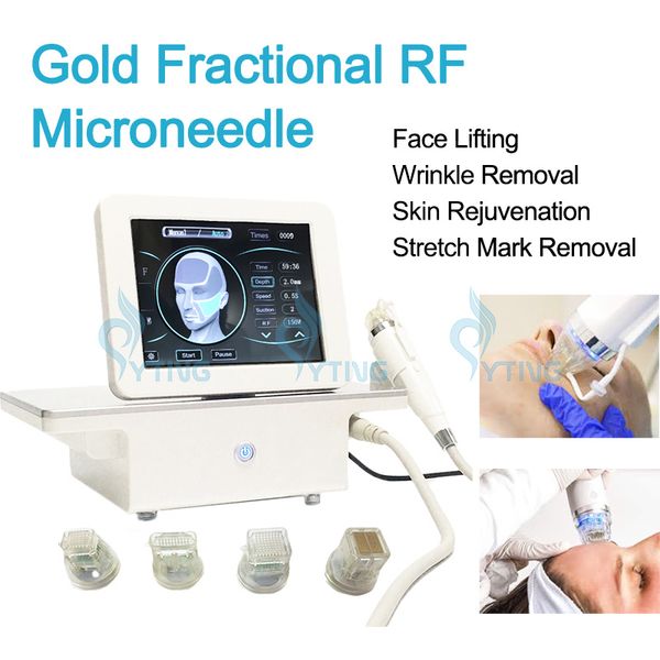 Image of New 4 Tips Fractional RF Microneedling RF Machine Microneedle Anti Wrinkle Acne Scar Removal Radio Frequency Beauty Equipment