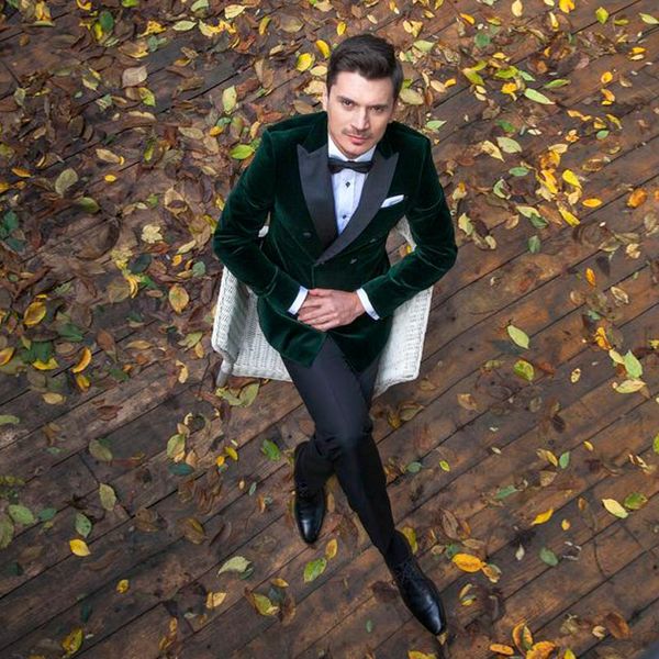 velvet mens suits slim fit groomsmen wedding tuxedos double breasted designer peaked lapel blazers formal suit with jacket and pants, Black;gray
velvet mens suits slim fit groomsmen wedding tuxedos double breasted designer peaked lapel blazers formal suit with jacket and pants, Black;gray