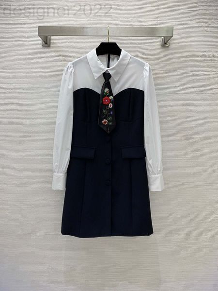 casual dresses designer summer fashion black and white contrast stitching bubble sleeve lapel with tie handsome long dress kwmr, Black;gray
casual dresses designer summer fashion black and white contrast stitching bubble sleeve lapel with tie handsome long dress kwmr, Black;gray