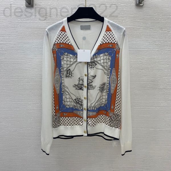 women's sweaters designer jacket polka dot sailboat print front silk fabric stitching back knit cardigan v-neck o79b, White;black
women's sweaters designer jacket polka dot sailboat print front silk fabric stitching back knit cardigan v-neck o79b, White;black