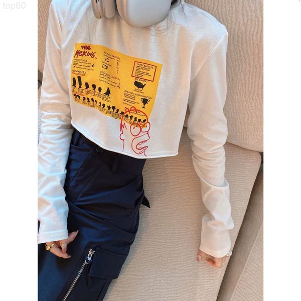 women's hoodies & sweatshirts designer 22ss early autumn new print long sleeve short tee cartoon pattern print back letter design micro, Black
women's hoodies & sweatshirts designer 22ss early autumn new print long sleeve short tee cartoon pattern print back letter design micro, Black
