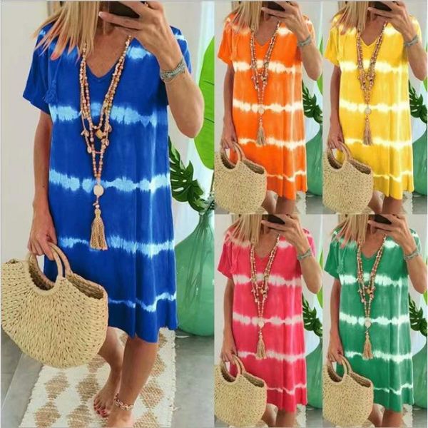 summer casual dresses new v-neck high-waist printed short-sleeved dress polyester stitching temperament pullover street, Black;gray
summer casual dresses new v-neck high-waist printed short-sleeved dress polyester stitching temperament pullover street, Black;gray