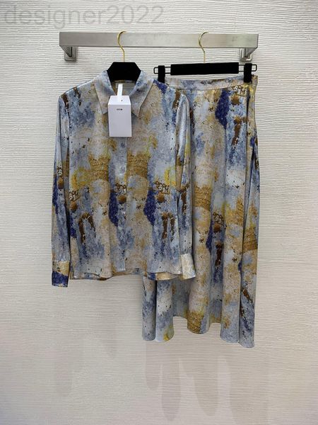 women's tracksuits designer early spring style contrast color ink painting printing and dyeing shirt high waist thin large swing skirt, Gray
women's tracksuits designer early spring style contrast color ink painting printing and dyeing shirt high waist thin large swing skirt, Gray