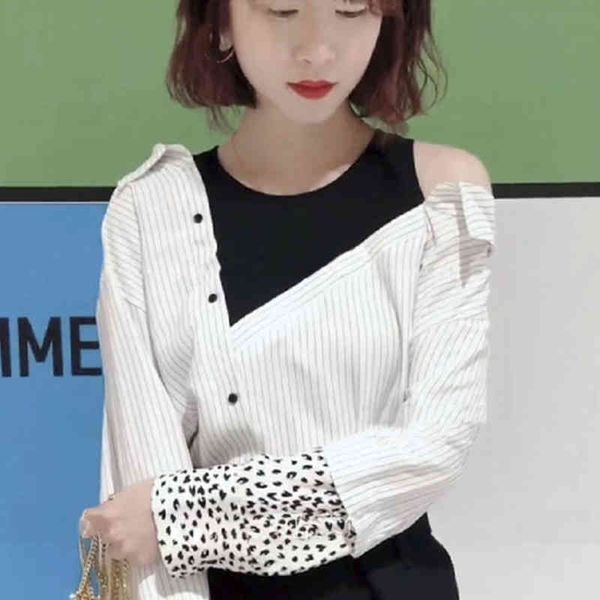 women's blouses shirts design sense vertical stripe women's shirt in sprg and summer fashionable long sleeve, White
women's blouses shirts design sense vertical stripe women's shirt in sprg and summer fashionable long sleeve, White