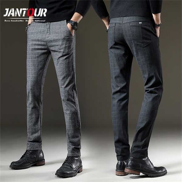 men's pants brand plaid casual elastic long trousers cotton gray black blue skinny work pant for male classic clothing jogging 220827
men's pants brand plaid casual elastic long trousers cotton gray black blue skinny work pant for male classic clothing jogging 220827