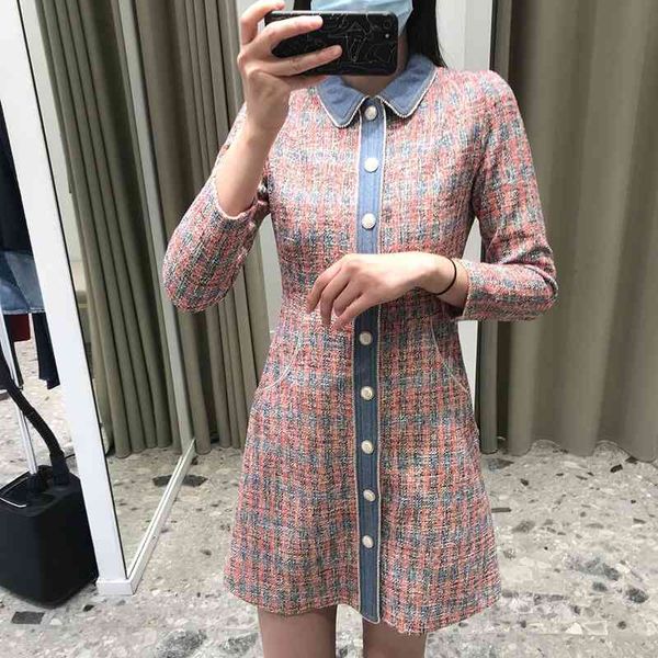 casual dresses fadan spring summer small fragrant denim splicing tweed sweet short skirt for women mfpro017, Black;gray
casual dresses fadan spring summer small fragrant denim splicing tweed sweet short skirt for women mfpro017, Black;gray
