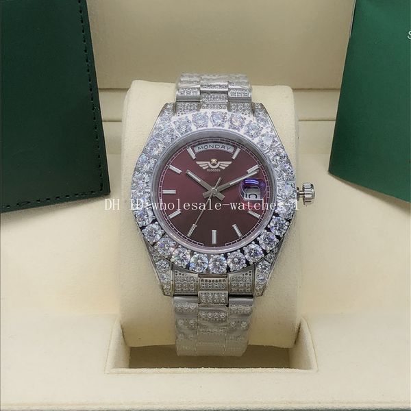 luxury watch full diamond red dail president 228239 228396 sapphire big diamond bezel 43mm 18k white gold men automatic wristwatches origina, Slivery;brown
luxury watch full diamond red dail president 228239 228396 sapphire big diamond bezel 43mm 18k white gold men automatic wristwatches origina, Slivery;brown