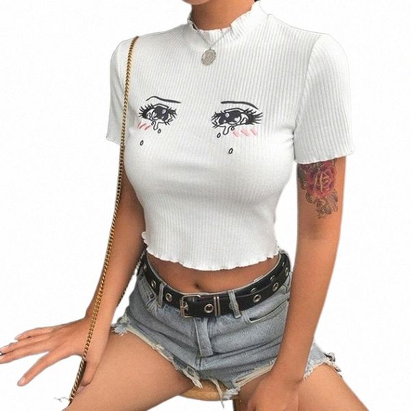 women's t-shirt short sleeve ruffled t shirts soft and stretchy tee summer female basic cropped shirt cute cartoon print q4yh#, White
women's t-shirt short sleeve ruffled t shirts soft and stretchy tee summer female basic cropped shirt cute cartoon print q4yh#, White