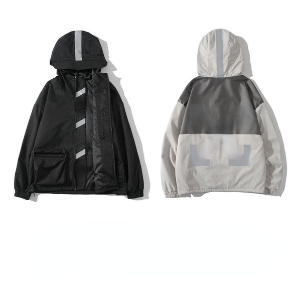 off men jacket designer hooded jackets 3m reflective hoodie zipper coat outdoor windbreaker, Black;brown
off men jacket designer hooded jackets 3m reflective hoodie zipper coat outdoor windbreaker, Black;brown