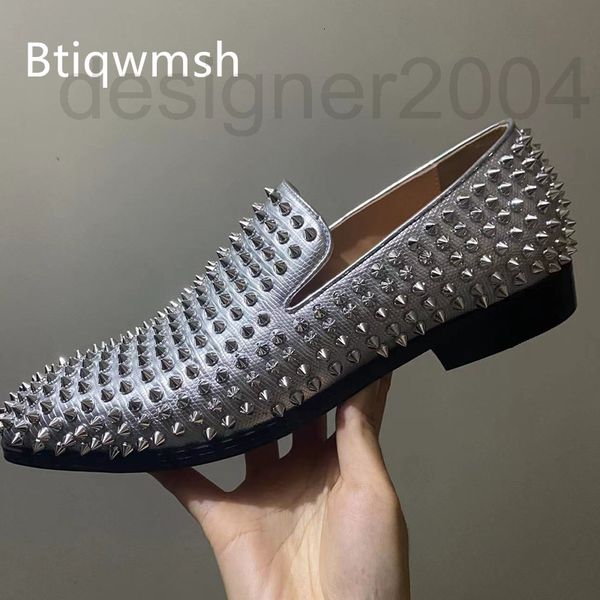 dress shoes designer silver studded shoes man toe round rivet slip on men flat fashion party bsx4, Black
dress shoes designer silver studded shoes man toe round rivet slip on men flat fashion party bsx4, Black