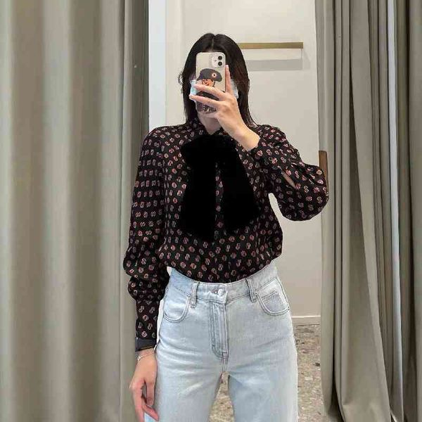 women's blouses shirts french single autumn winter double letter printed large bow shirt, White
women's blouses shirts french single autumn winter double letter printed large bow shirt, White