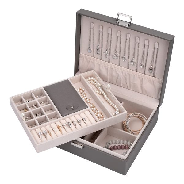 jewelry boxes storage and organizer box travel cases craft containers for organizing /gray amgib, Black;white
jewelry boxes storage and organizer box travel cases craft containers for organizing /gray amgib, Black;white