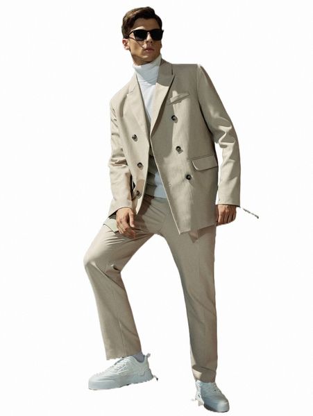 men's suits & blazers men double breasted blazer & tailored pants p320#, White;black
men's suits & blazers men double breasted blazer & tailored pants p320#, White;black
