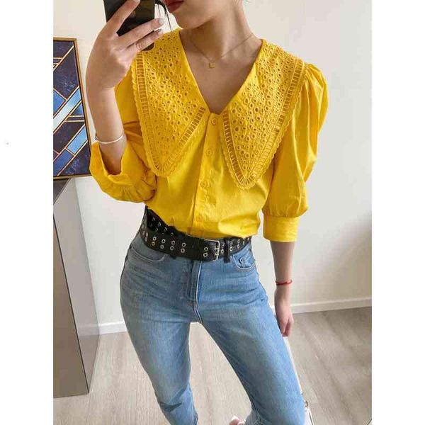 women's blouses shirts os french spring and summer style doll collar shirt embroidered middle sleeve court slim fit blouse female white
women's blouses shirts os french spring and summer style doll collar shirt embroidered middle sleeve court slim fit blouse female white