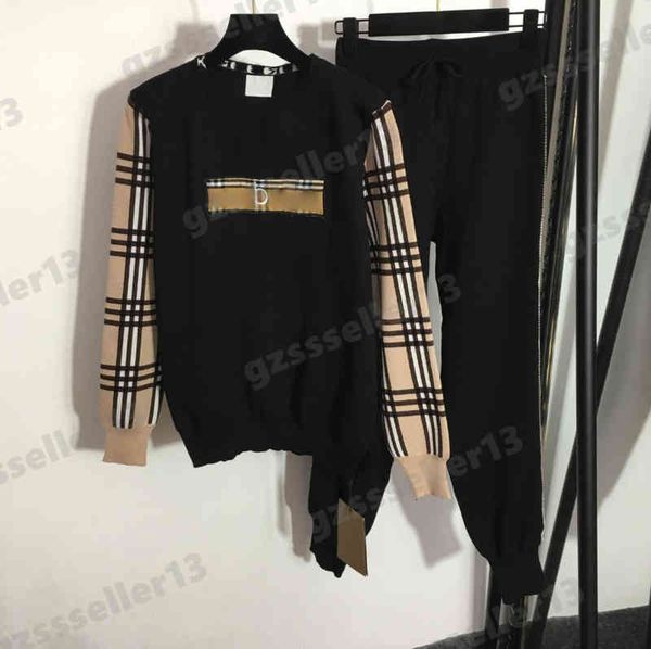 womens outfit tracksuits designer knitted two piece sets logo-embroidered letter plaid pullover sweater casual trousers suit 0912, Gray
womens outfit tracksuits designer knitted two piece sets logo-embroidered letter plaid pullover sweater casual trousers suit 0912, Gray