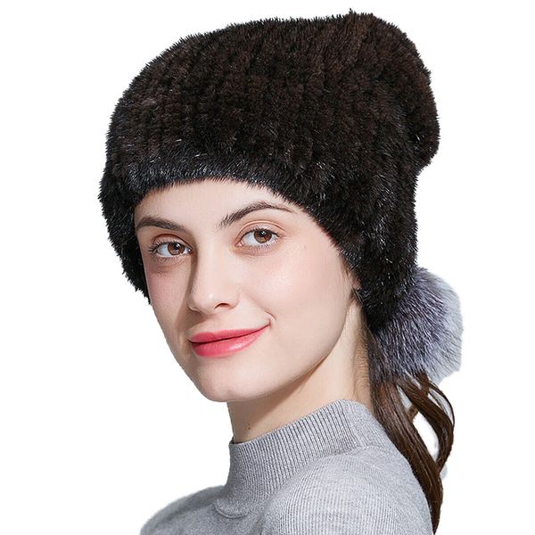 winter fur hat women 100% mink fur cap ear warm silver fox pompom high elastic, Blue;gray
winter fur hat women 100% mink fur cap ear warm silver fox pompom high elastic, Blue;gray