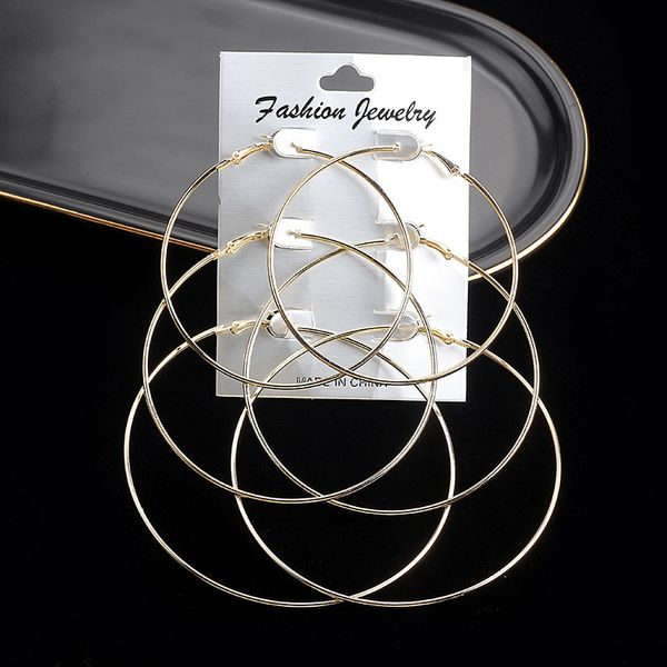3 pairs/set oversized huge hoop earrings for women exaggerated smooth big circle earing creole aros mujer oreja party gift 211676, Golden;silver
3 pairs/set oversized huge hoop earrings for women exaggerated smooth big circle earing creole aros mujer oreja party gift 211676, Golden;silver