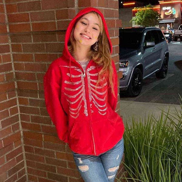 women's hoodies sweatshirts street trend autumn and winter oversized zipper hoodie women y2k rib drilling casual fashion punk gothic sw, Black
women's hoodies sweatshirts street trend autumn and winter oversized zipper hoodie women y2k rib drilling casual fashion punk gothic sw, Black