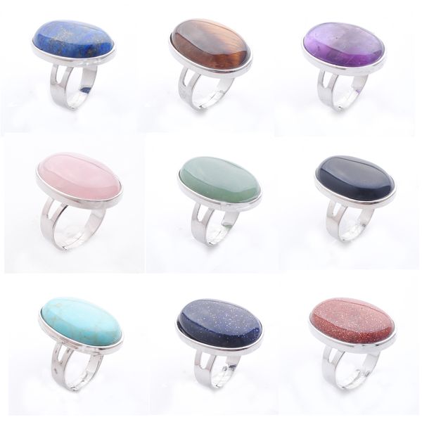 party resizable rings with side stones natural gemstone oval finger adjustable ring fashion jewelry stone oval tigers eye rose quartz bx308, Silver
party resizable rings with side stones natural gemstone oval finger adjustable ring fashion jewelry stone oval tigers eye rose quartz bx308, Silver