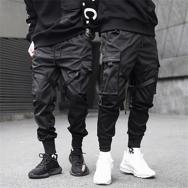 men's pants men cargo black ribbons block multi pocket harem joggers harajuku sweatpant hip hop casual male trousers 220827
men's pants men cargo black ribbons block multi pocket harem joggers harajuku sweatpant hip hop casual male trousers 220827