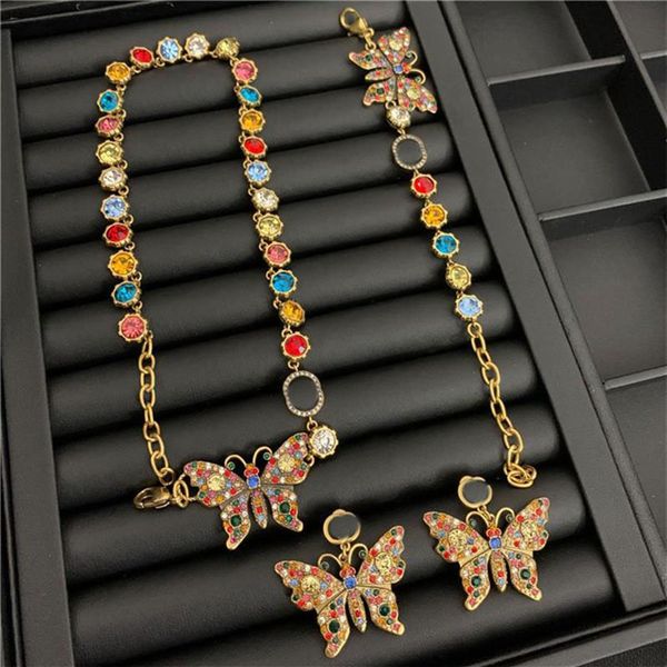 vintage butterfly crystal necklaces color diamond earrings studs brand letters designer bracelet women luxury jewelry sets286u, Black
vintage butterfly crystal necklaces color diamond earrings studs brand letters designer bracelet women luxury jewelry sets286u, Black
