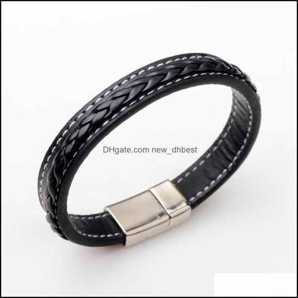 beaded strands leather bracelet chakra lava rock cowe braided mens healing ncing genuine bracelets magnetic-clasp drop delivery 2021 dhftu, Black
beaded strands leather bracelet chakra lava rock cowe braided mens healing ncing genuine bracelets magnetic-clasp drop delivery 2021 dhftu, Black