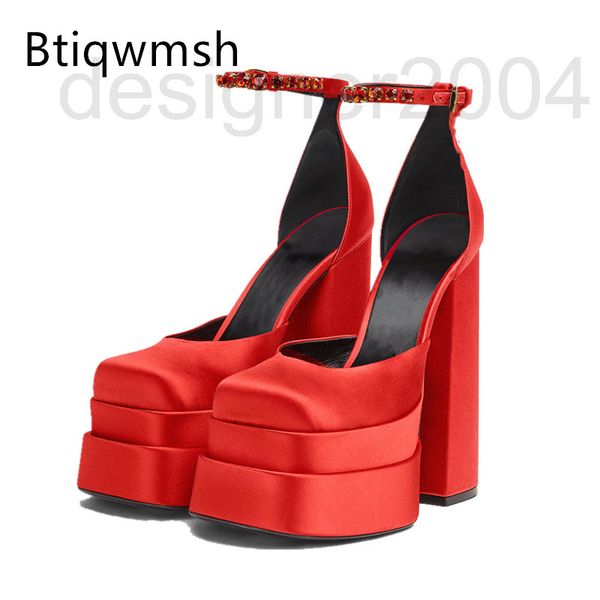 sandals designer red luxury satin platform sandals woman square toe rhinestone ankle strap 14cm high heel pumps lady sandal wedding 2022 bxd, Black
sandals designer red luxury satin platform sandals woman square toe rhinestone ankle strap 14cm high heel pumps lady sandal wedding 2022 bxd, Black